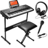 Hamzer 61-Key Digital Piano Keyboard Kit with Stand & Bench