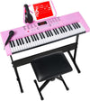 61-Key Portable Electronic Keyboard Beginner Set w/ Stand