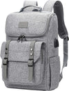 YALUNDISI Vintage Backpack: USB Port, Laptop Bag
